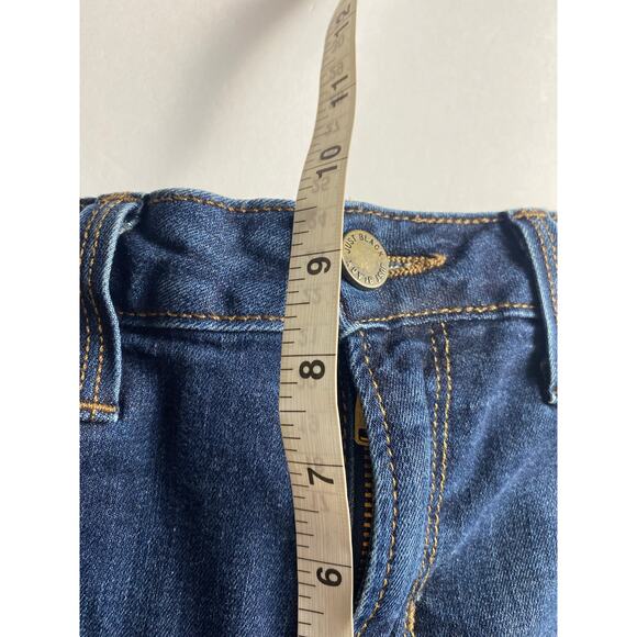 Just Black Women’s Dark Wash Tapered Leg Raw Hem Jeans Size 27 - Picture 6 of 8